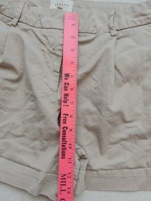 Sézane Paris France Pleated Cuffed ROME Chino Shorts in Beige - Size FR 40 US 8 17