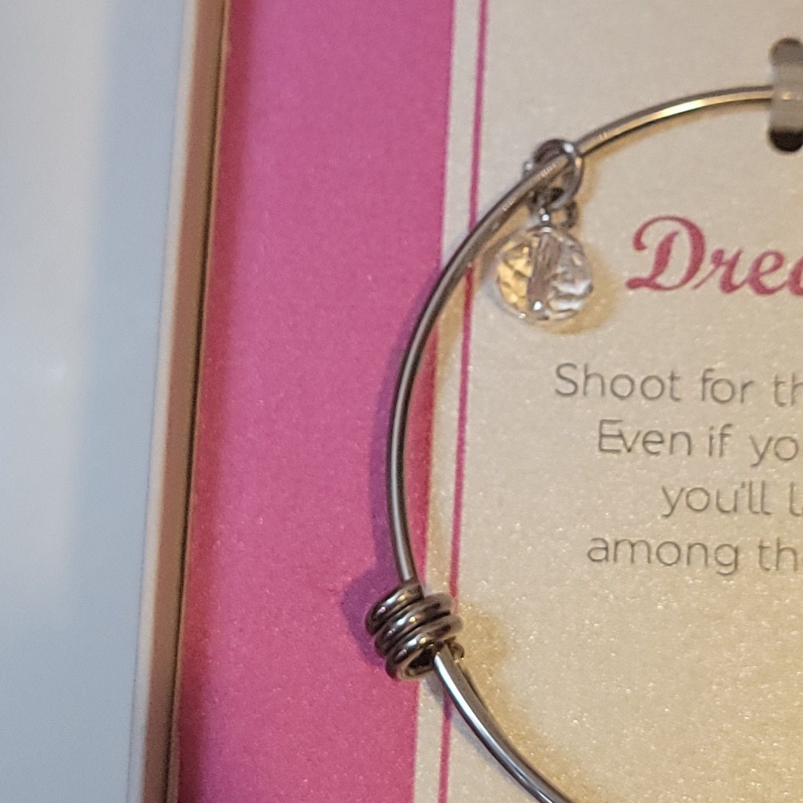 Footnotes Too "Dream" Stainless Steel Bangle Bracelet Stars Moon NIB 7
