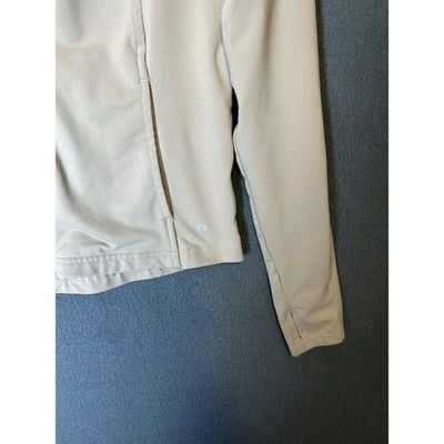 Layer 8 Track Jacket Womens Small Tan Qwick-Dry Full Zip Thumbholes Athleisure 7
