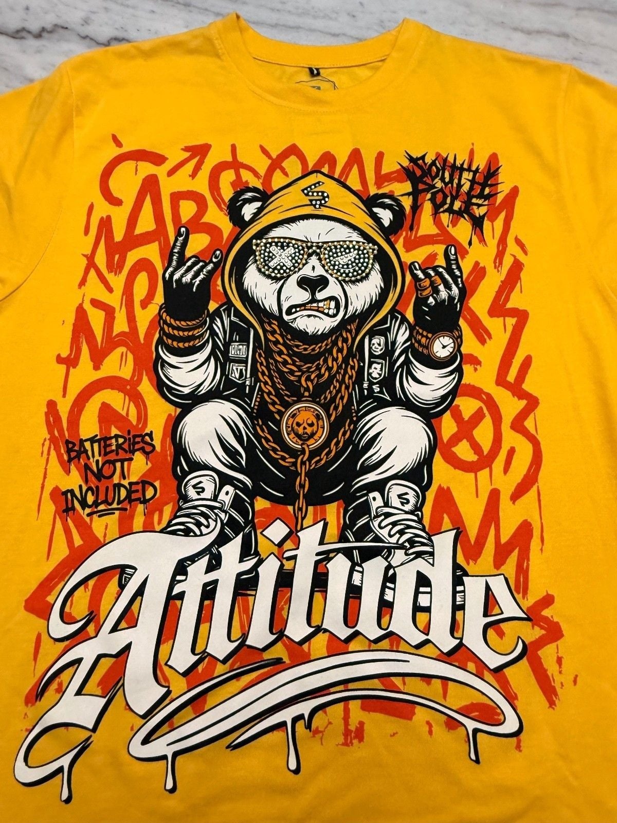 Southpole Yellow Graphic Attitude Panda T-Shirt 3