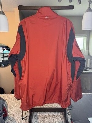 Izod Mens Windbreaker Size XL Full Zip Orange Jacket Rain Coat 3