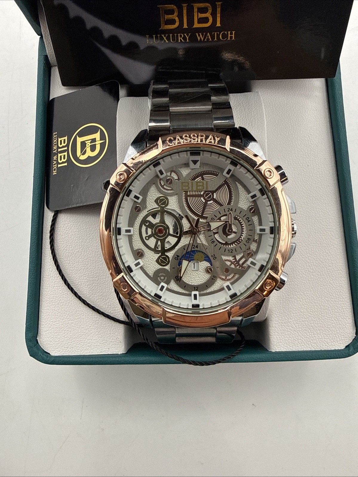 🔥 BIBI Men’s Watch B0200 Rose Gold Stainless Steel 50mm Case Date NIB 🔥 3