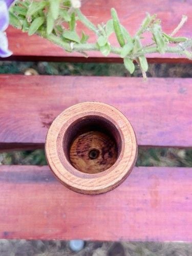 Vintage Primitive HandCrafted &Carved Wooden Vase, Mortar Wood Is Very Smooth 5