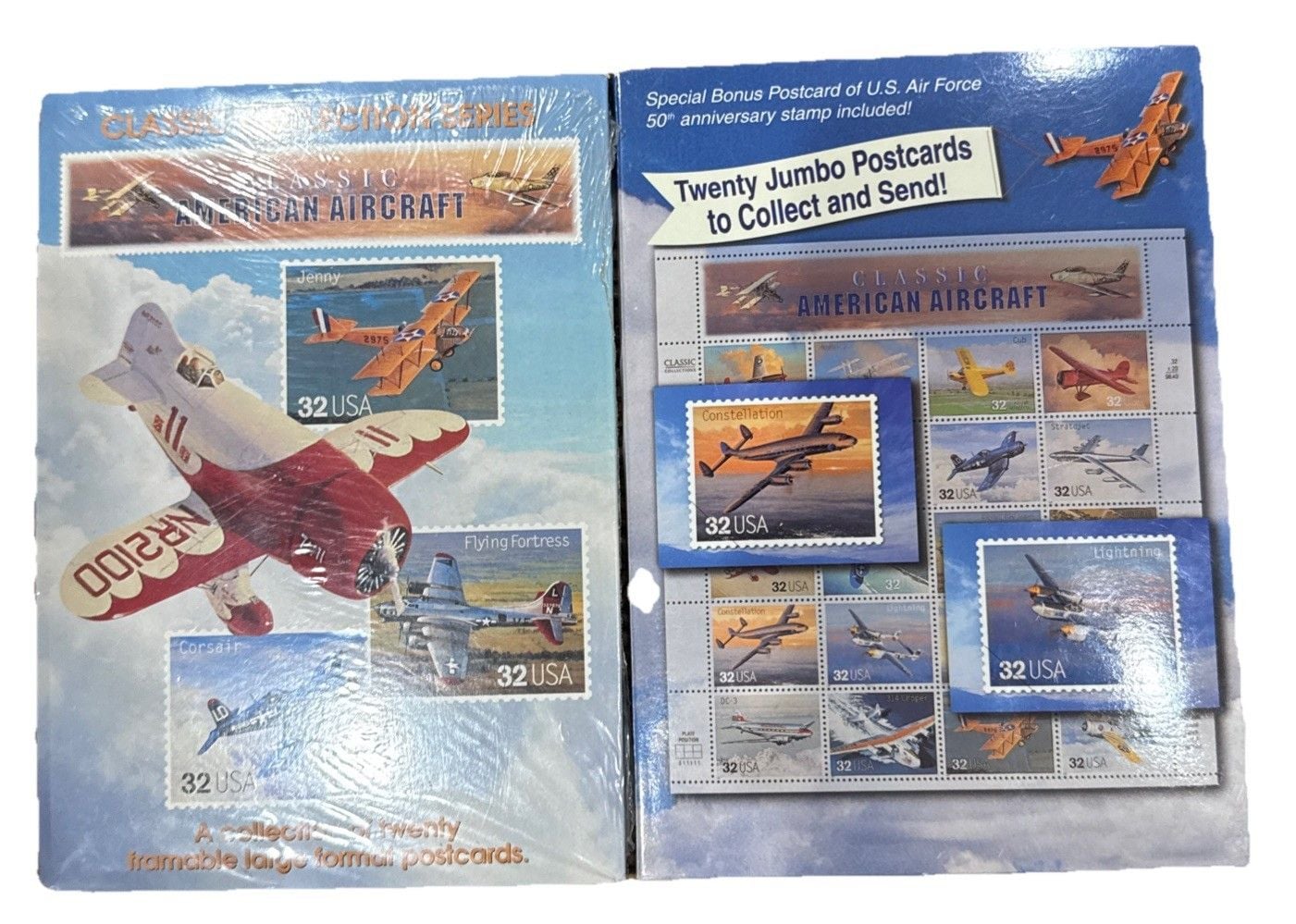 2pk USPS Classic American Aircraft XL Postcards Air Force Farmable Gallery Wall 2