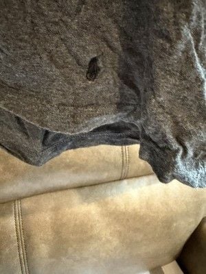 Polo Ralph Lauren Men's Gray V-Neck Classic Fit Cotton Knit Logo Tee Size L 4