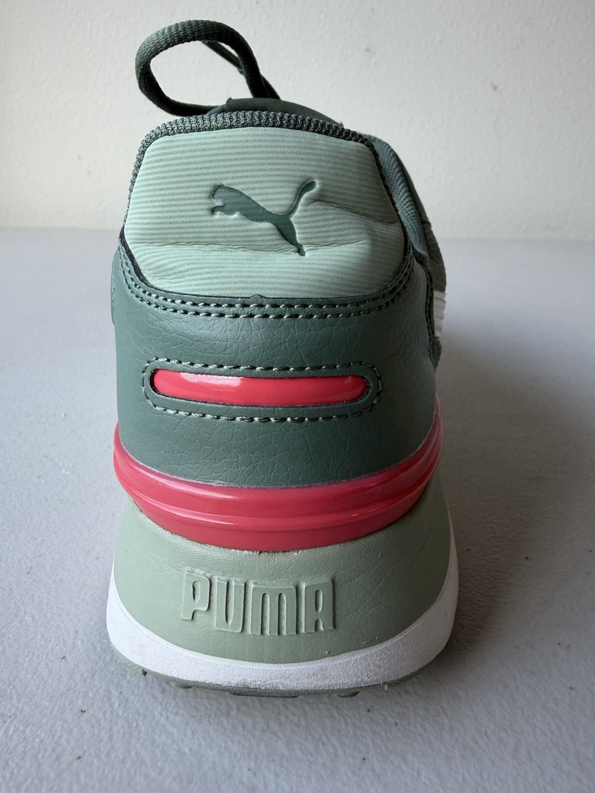 PUMA Women’s SoftFoam+ Low Top Lace-Up Sneakers Green White Pink 8