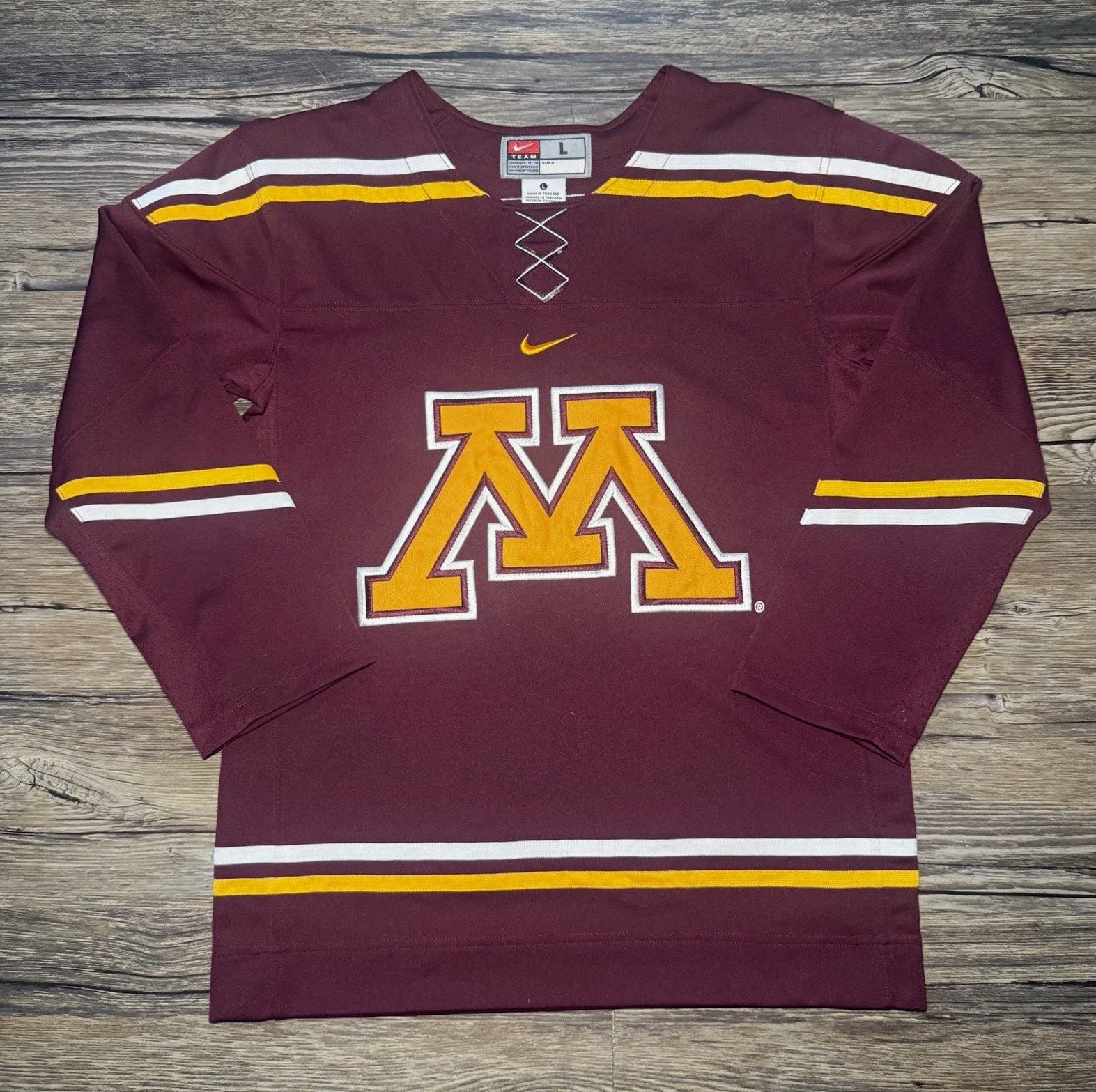 Nike Minnesota Golden Gophers Hockey Jersey Youth Large L Maroon NCAA 2