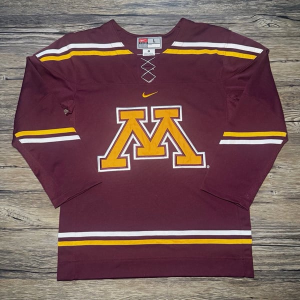 Nike Minnesota Golden Gophers Hockey Jersey Youth Large L Maroon NCAA