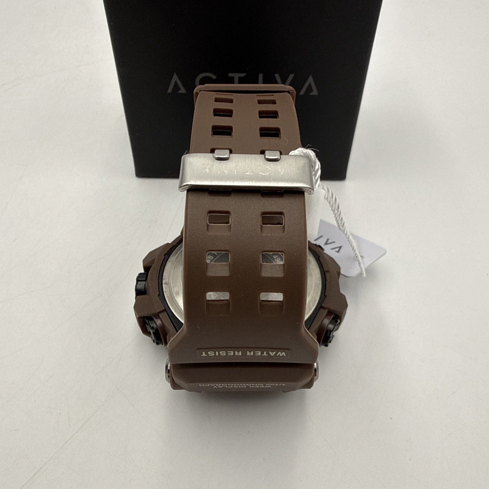Activa x Invicta ACW8082-034 Digital Watch 50mm Brown Silicone Band New In Box 10
