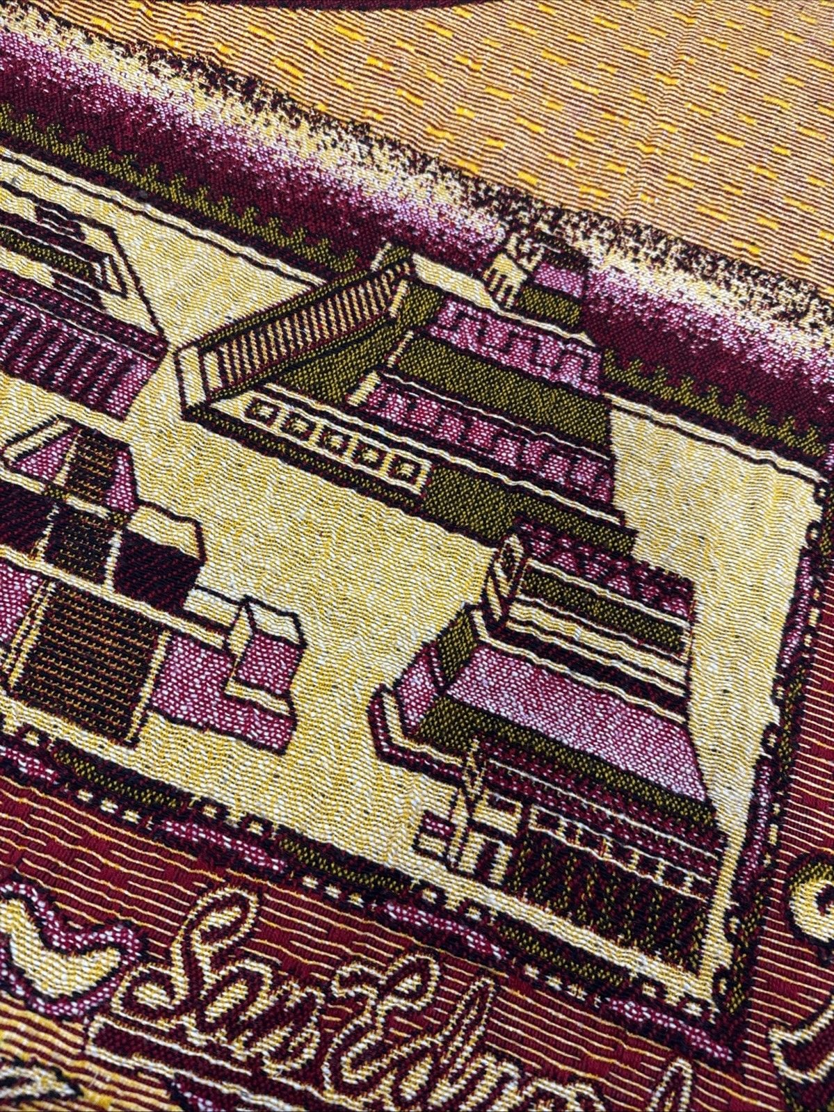 San Eduardo Aztec Calendar Woven Blanket Tapestry Queen Bedspread Mexico 7
