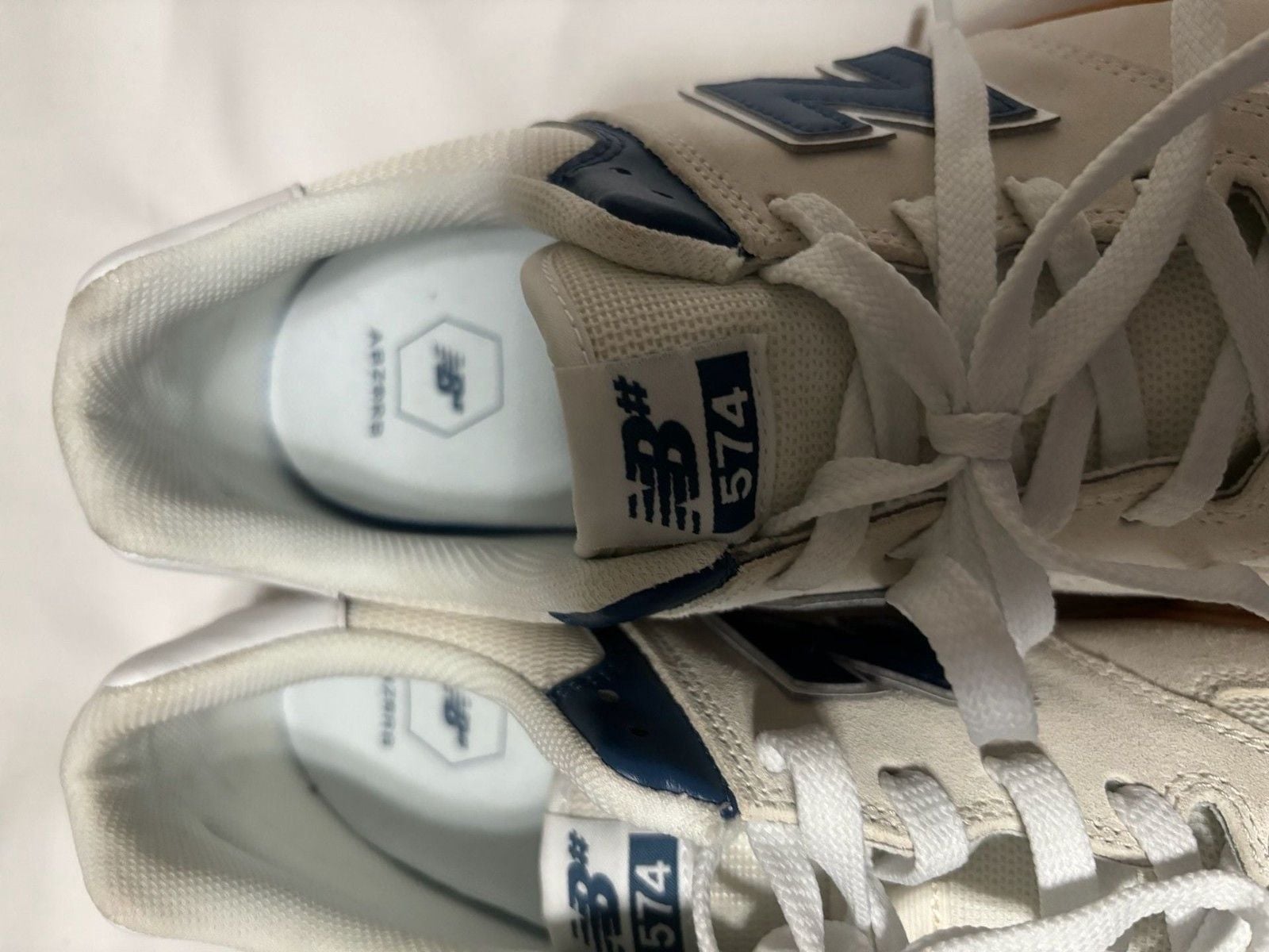 New Balance Numeric 574 Sea Salt Navy Gum Skate Shoes size 12 7