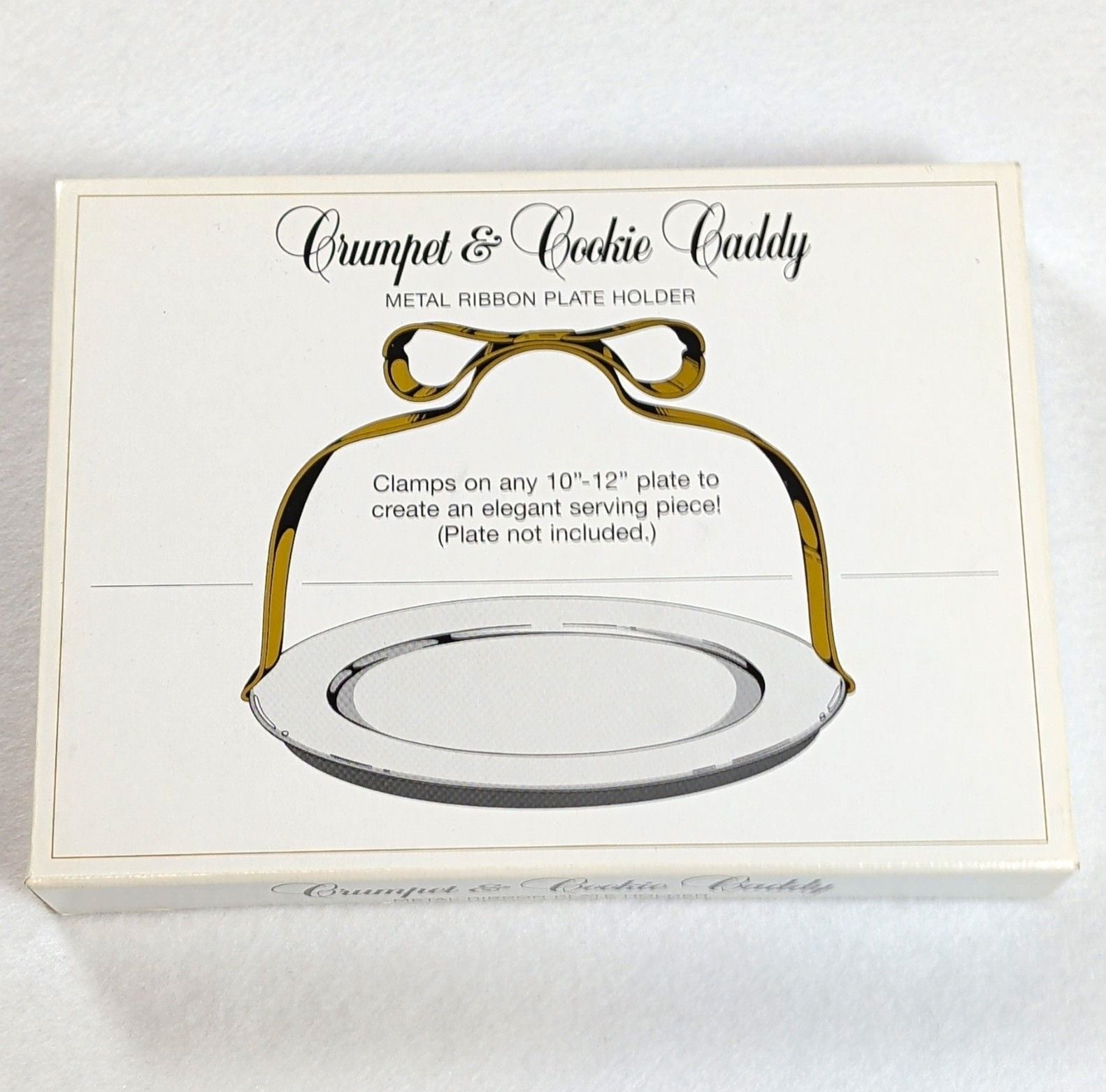 Department 56 Crumpet & Cookie Caddy Gold Metal Plate Holder Fits 10-12in 84038 1