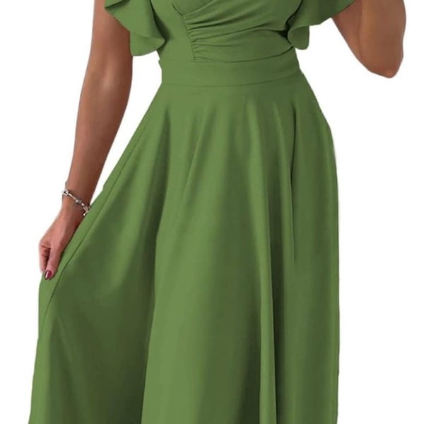 Dokotoo women's V Neck Elegant party Dress Short sleeves skater Dress