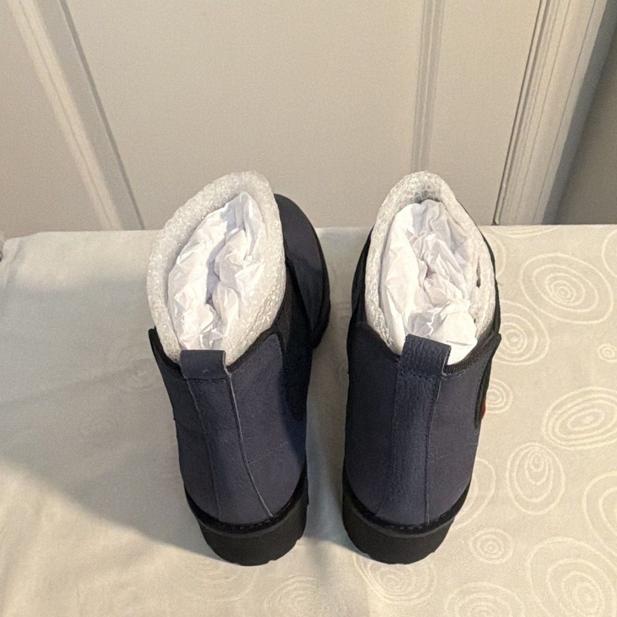 Marc Joseph New York Womens Chelsea Ankle Boots Slip-On Lug Sole Blue/Black 7 9