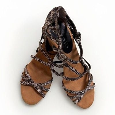 Aerosoles Snake Print Leather Cork Wedges Sandals Sz 7.5 Animal Y2K Heels Womens 11