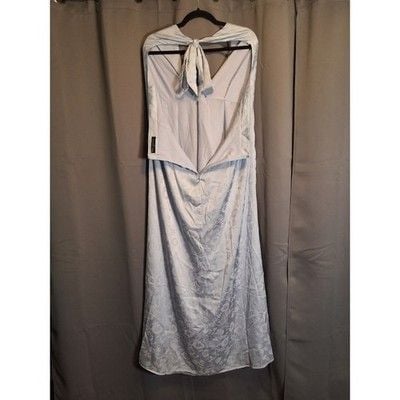 Women's Size 3x Xylah Baby Blue Rosette Maxi Dress by Finesse 8