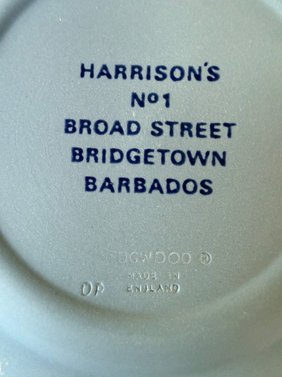Beautiful Wedgwood Blue Jasperware Barbados Harrison's Bridgetown Plate 4.5"d 5