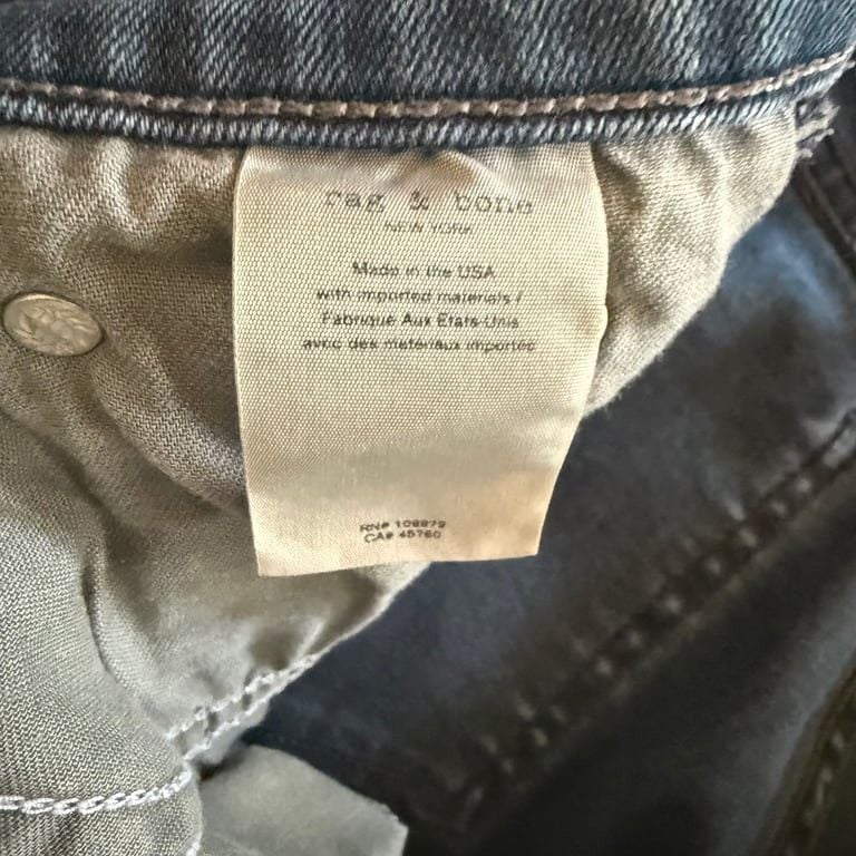 Rag & Bone High Rise Ankle Skinny Jeans - Distressed Woman Size 27 School 7