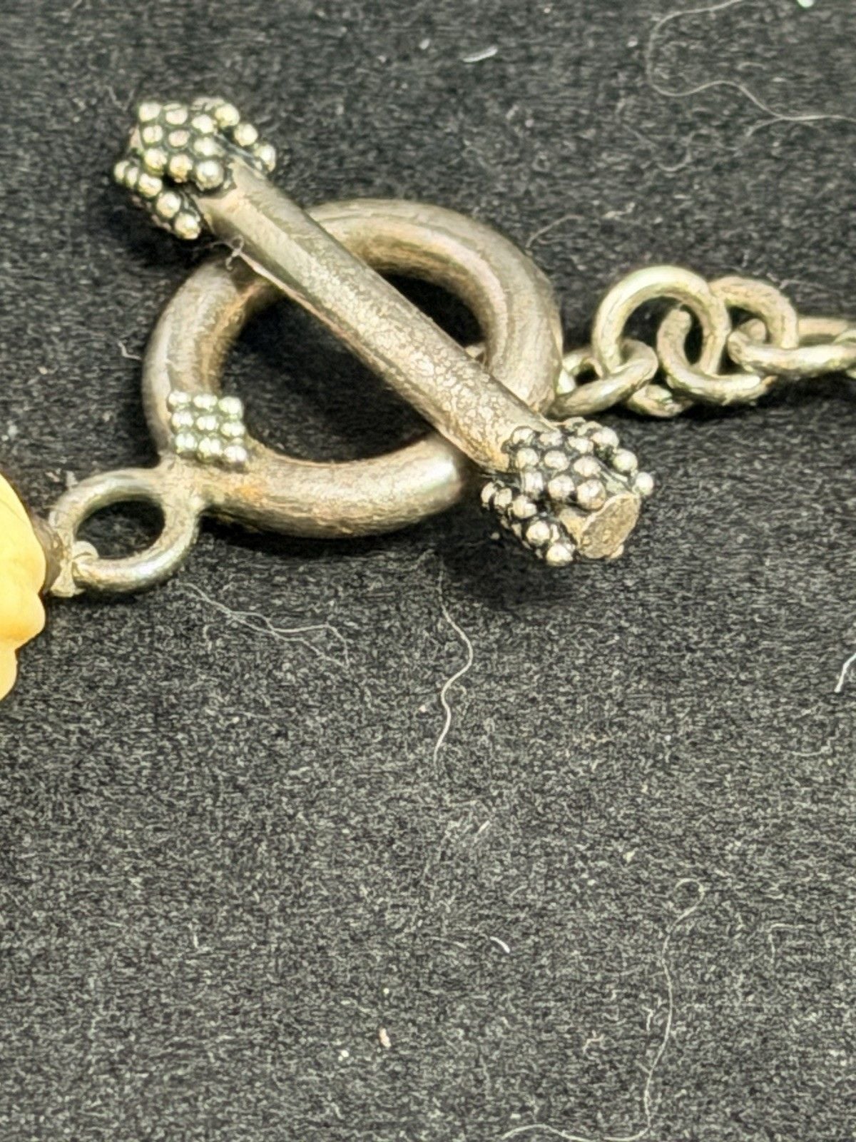 Vtg Chunky Artisan Bobe Carved Elephant & Fossil Stone Statement Necklace -Boho 4