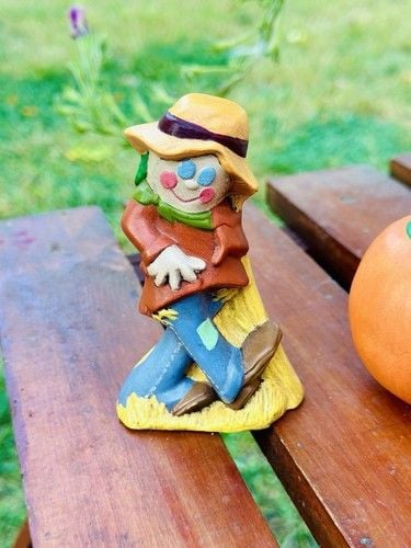 Vintage Halloween Kitschy Hand Painted Ceramic Figurines Spooky Season Set Of 4 2