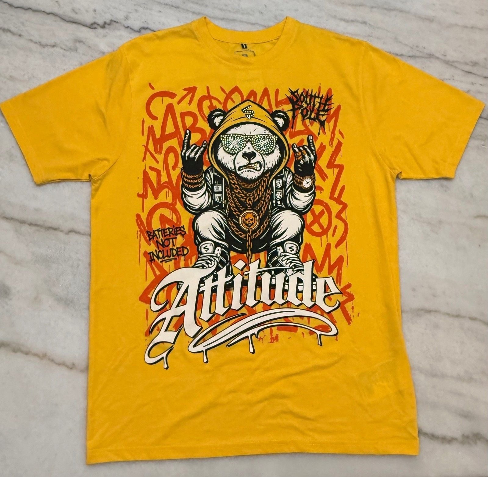 Southpole Yellow Graphic Attitude Panda T-Shirt 2