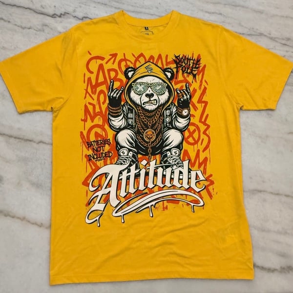 Southpole Yellow Graphic Attitude Panda T-Shirt