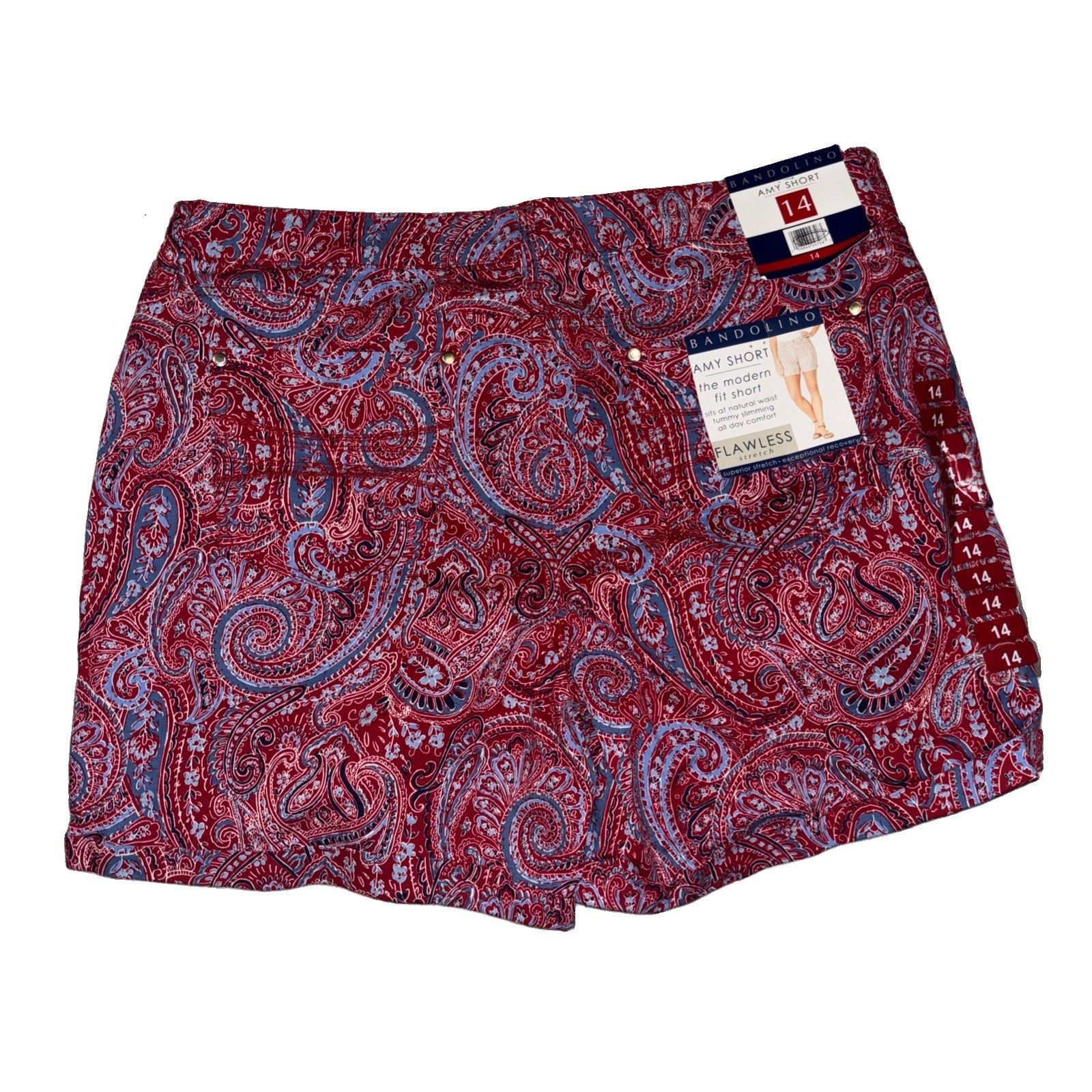 Bandolino Paisley Shorts Sz 14 Lot of 2 5