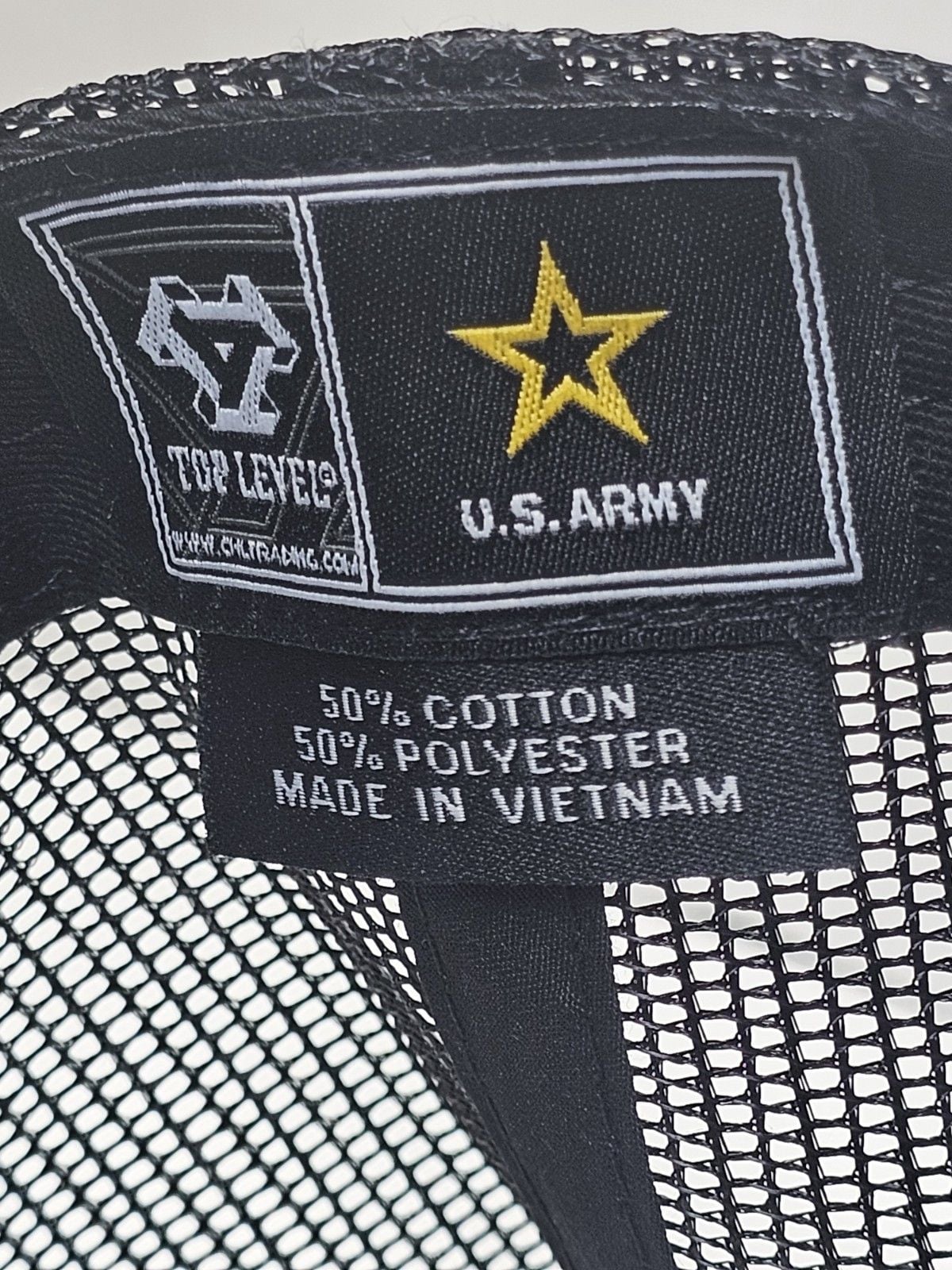 Top Level U.S. Army Trucker Hat Black Embroidered Snapback Cap Adjustable NWT 8