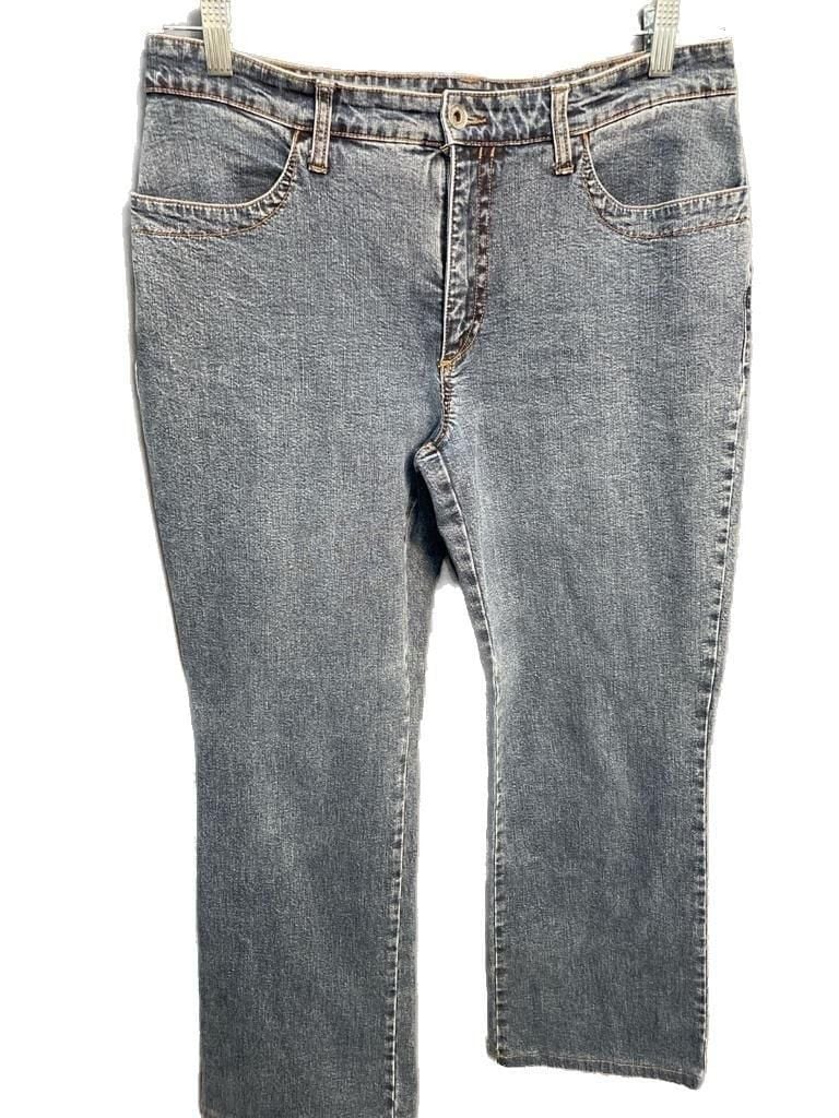 Cambio Straight Leg Jeans Womens Size 16 34 Waist Medium Wash Ankle Crop 2