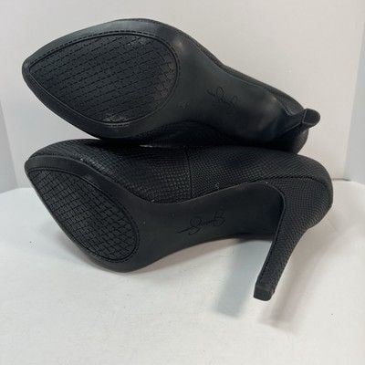 Jessica Simpson Black Textured Stiletto Heels Pumps Size 7.5M /38 6