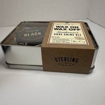 Sterling Goods Wax On Wax Off Gentlemen’s Shoe Shine Kit W/ Leather Repair Tape 8