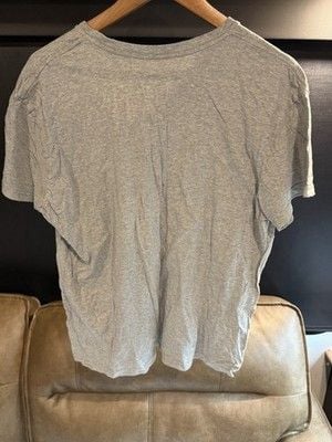 Polo Ralph Lauren Classic Fit Gray V-Neck Jersey Cotton Logo Tee Size L 6