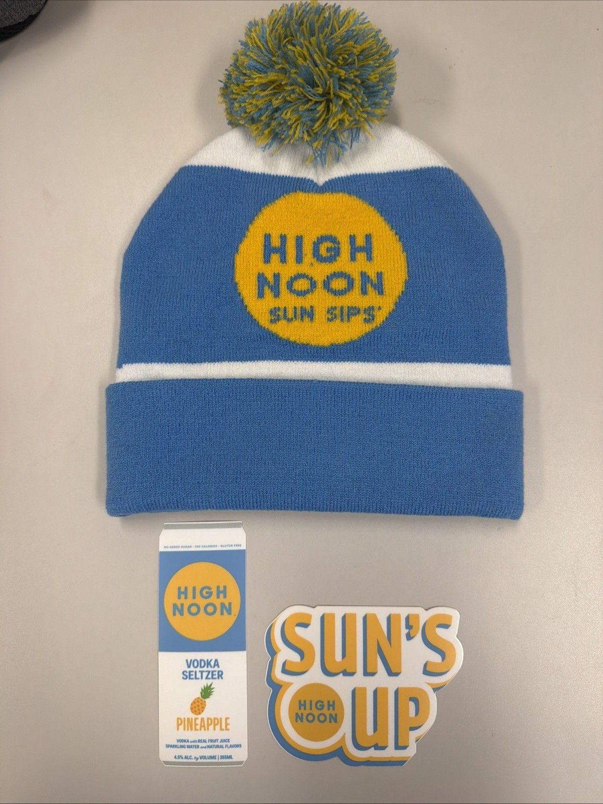 High Noon Sunsips Seltzer Vodka Beanie Hat & Decals New Without Tags 1