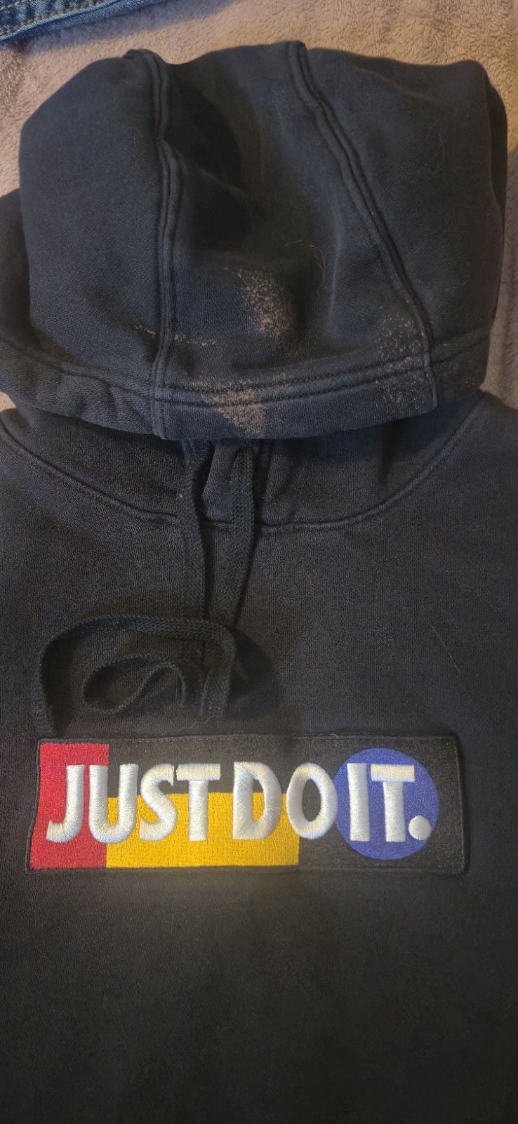 Nike Hoodie Mens XL Black Just Do It Logo Pullover Hooded Sweatshirt 4