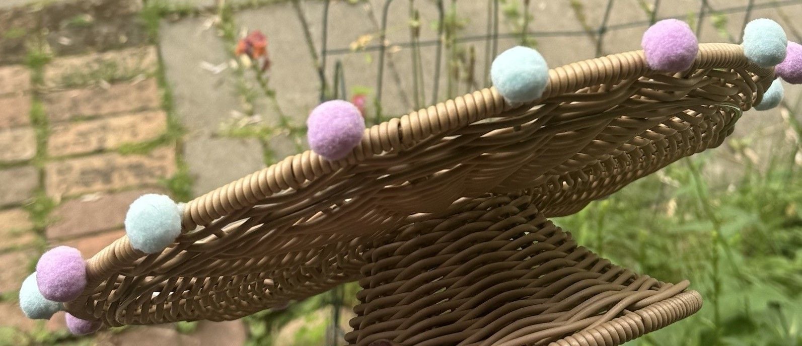 12 in Faux Rattan Cake Cupcake Pedestal Treat Stand Wicker Pastel Wedding,Party 9