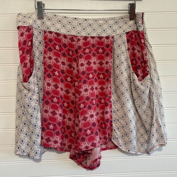 Free People Boho Mixed Print Patchwork Shorts with Pockets size 12