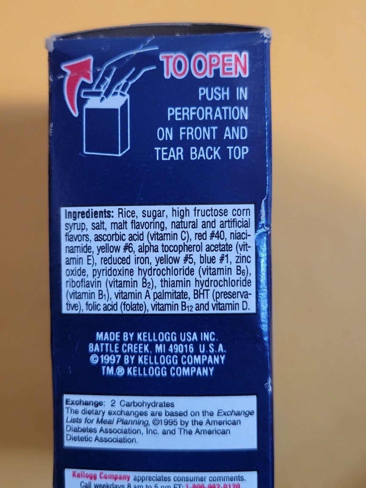 Kellogg's Razzle Dazzle Rice Crispies Cereal Box 1998 Original Seal NOT OPEN! 9