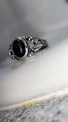 Vintage Silver Ring with Black Onyx Stone 2