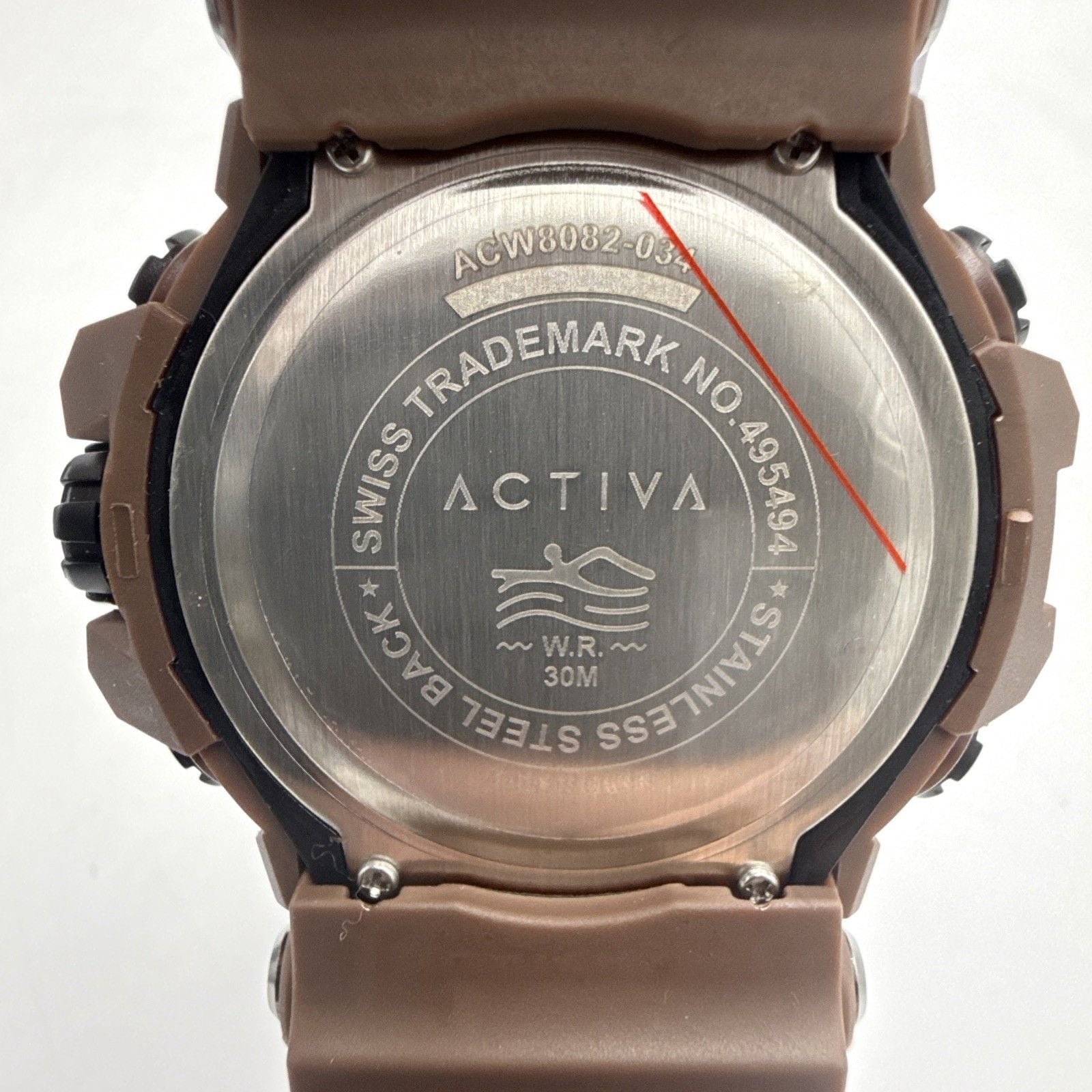 Activa x Invicta ACW8082-034 Digital Watch 50mm Brown Silicone Band New In Box 14