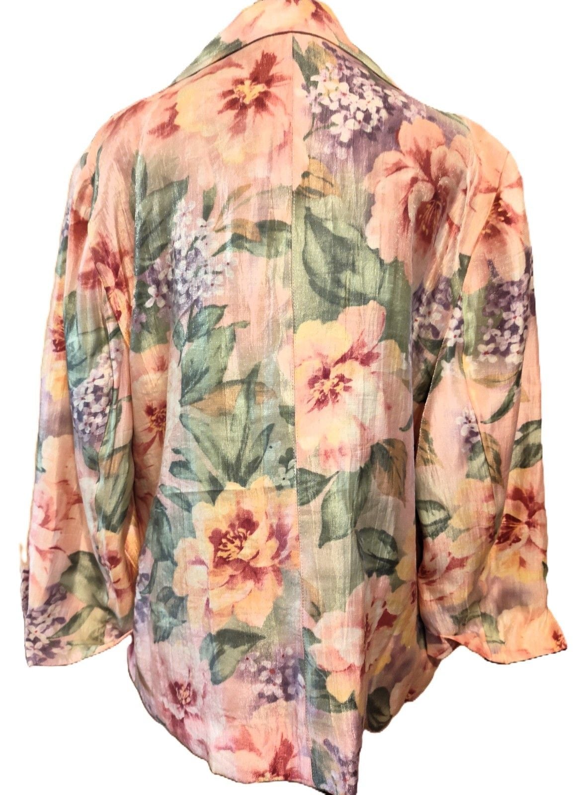 Vintage Alfred Dunner Shimmering Botanical & Floral Blazer in Size 18 Fits XL EC 6