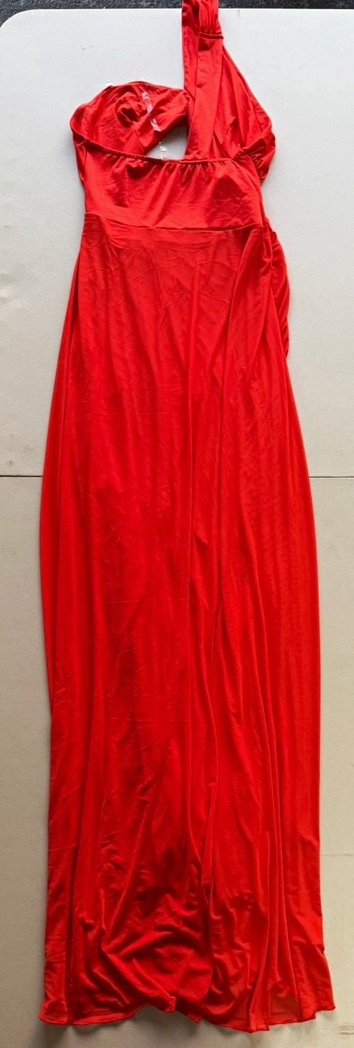 LORAGAL Red Solid One Shoulder Sleeveless Maxi Dress Womens Plus 2XL Long 2