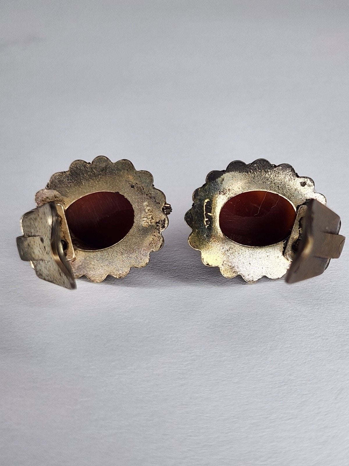 Hand Carved Hand Made Cameo Clip On Earrings 5