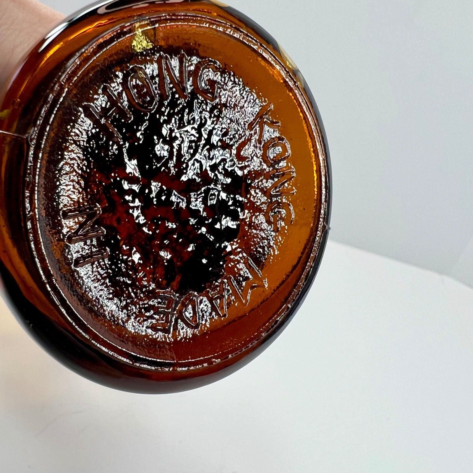 Vintage Chap Stick 1976 Amber Glass Mini Oil Lamp "The Last Supper" Hong Kong 6