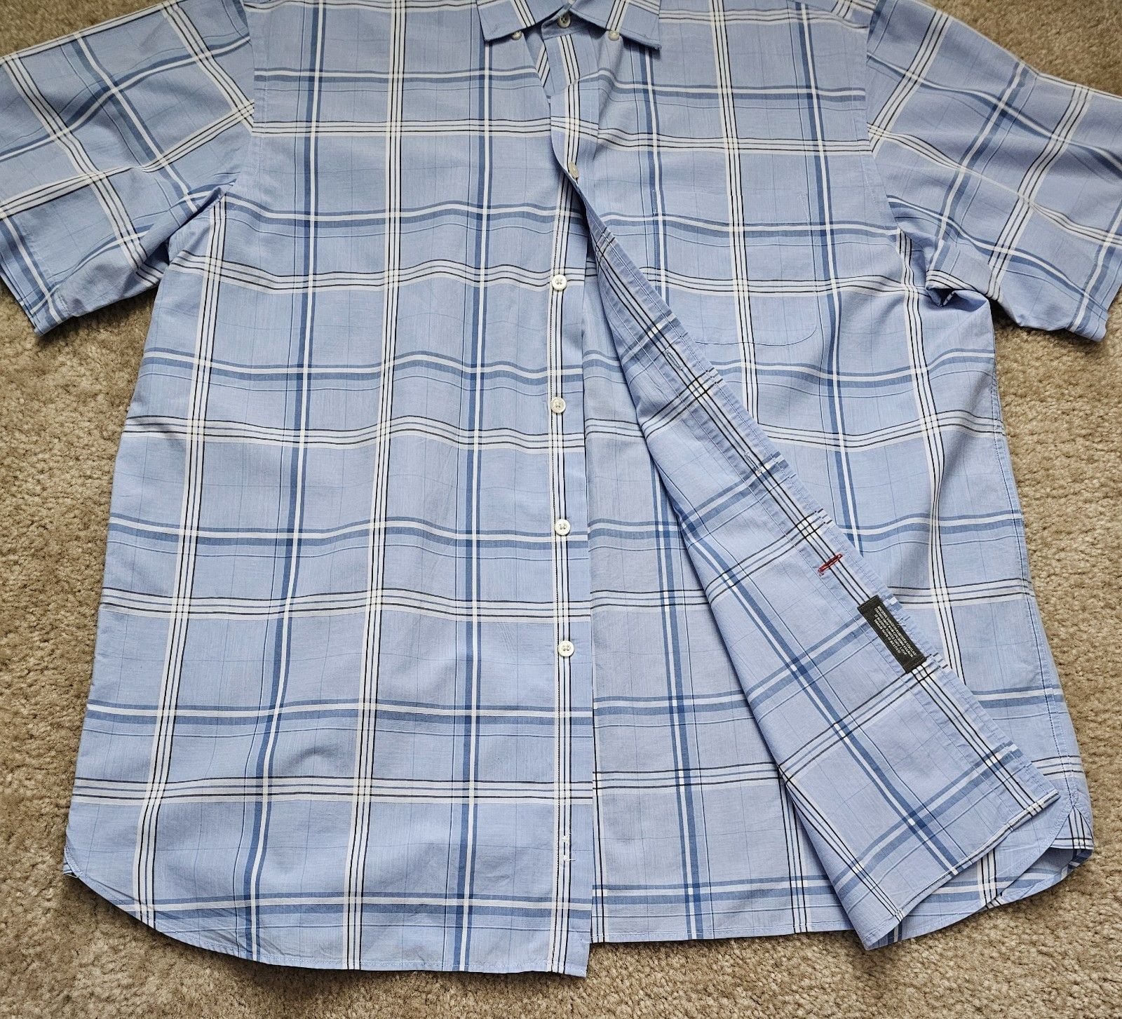 Daniel Cremieux Signature Collection Men XL Blue Plaid Short Sleeve Button Down 5