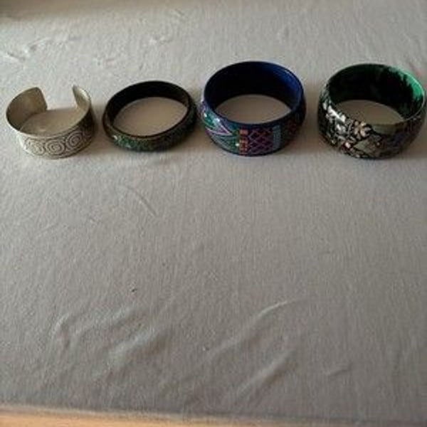 Bangle Bracelets (3) And 1 Cuff Bracelet