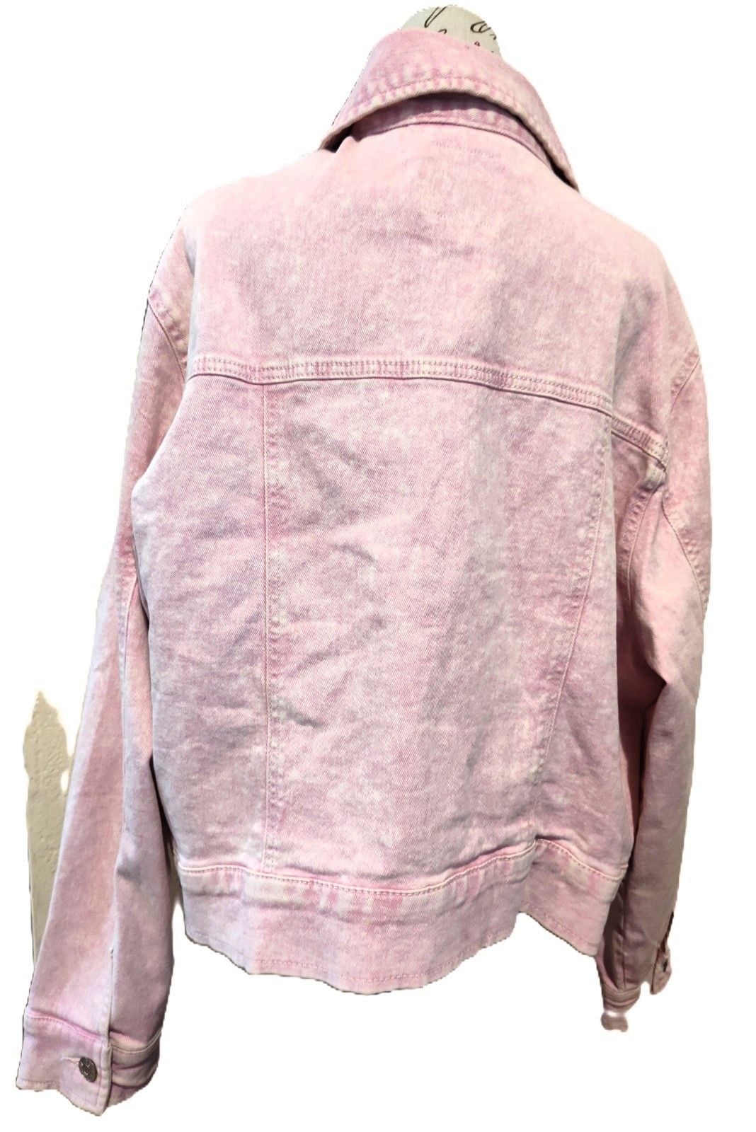 Celebrity Pink Oversized Light Pink Boyfriend Fit Demin Shacket/Jacket Sz L 6
