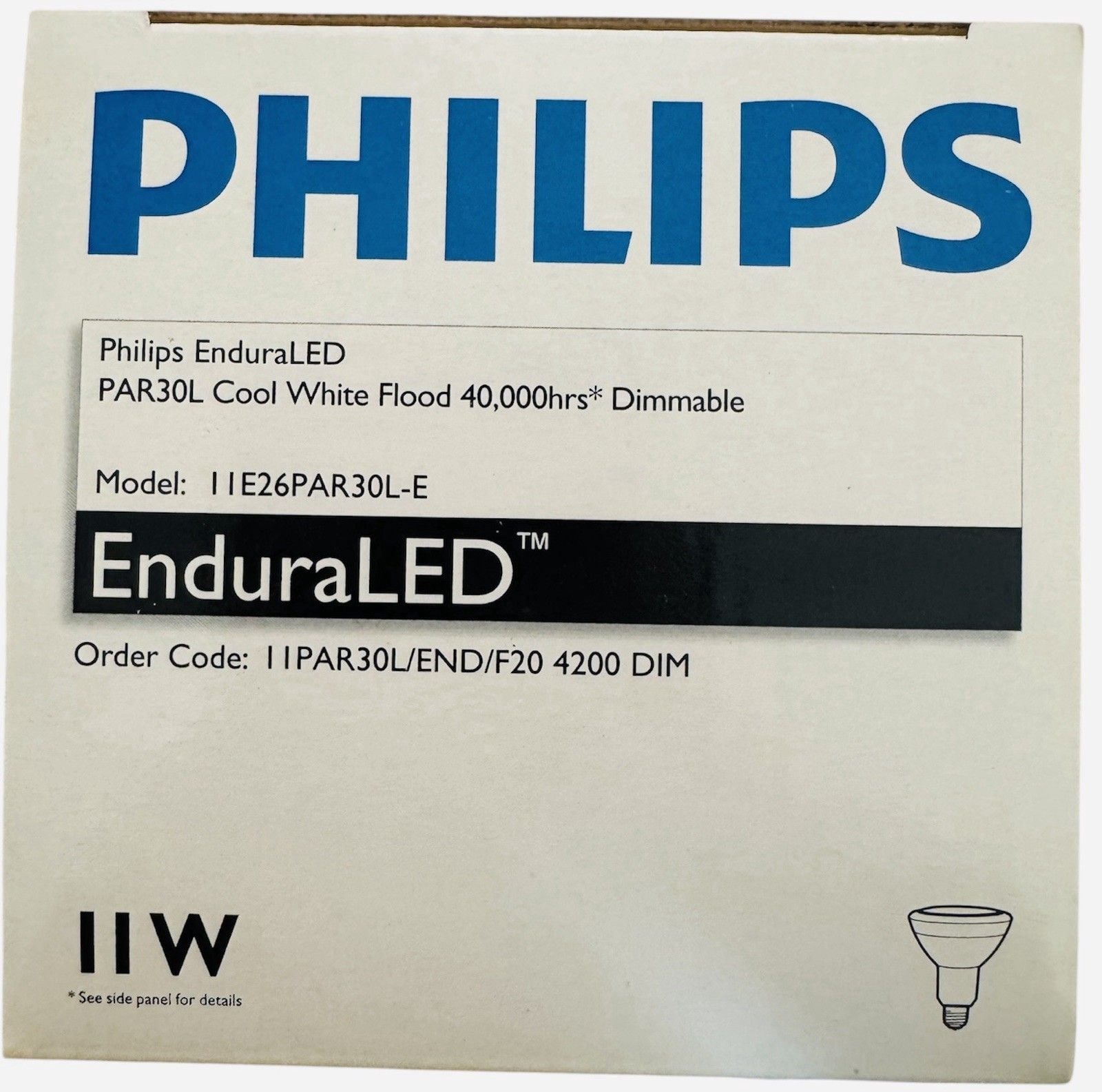 Philips 11PAR30L/END/F20 EnduraLED 11W Dimmable LED Flood Light Bulb β New 5