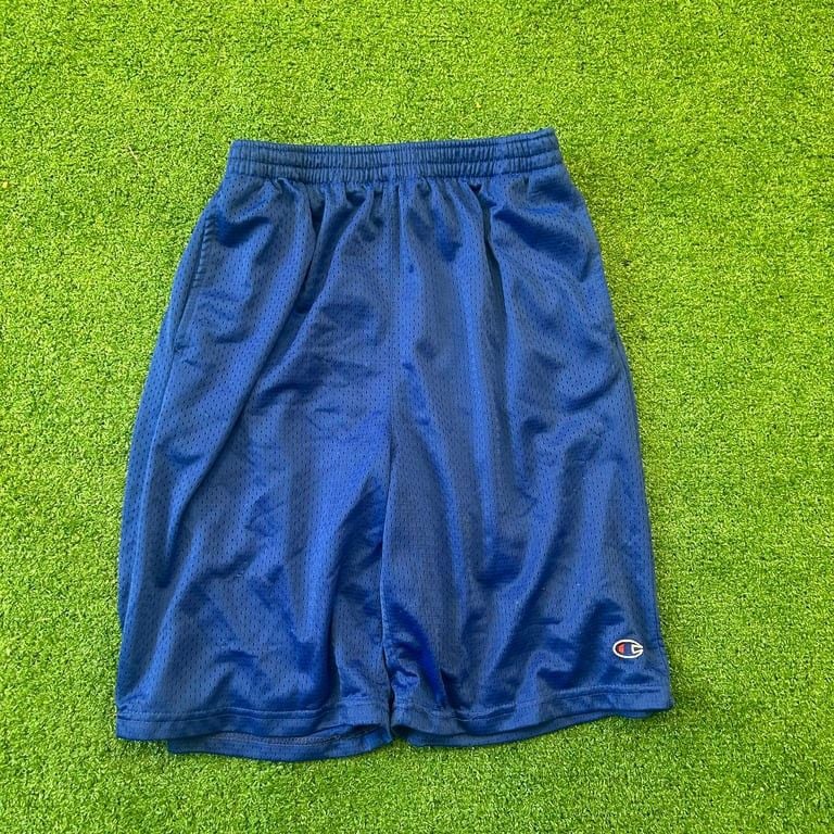 Vintage champion Men's Blue Mesh Athletic Shorts fits like medium 2