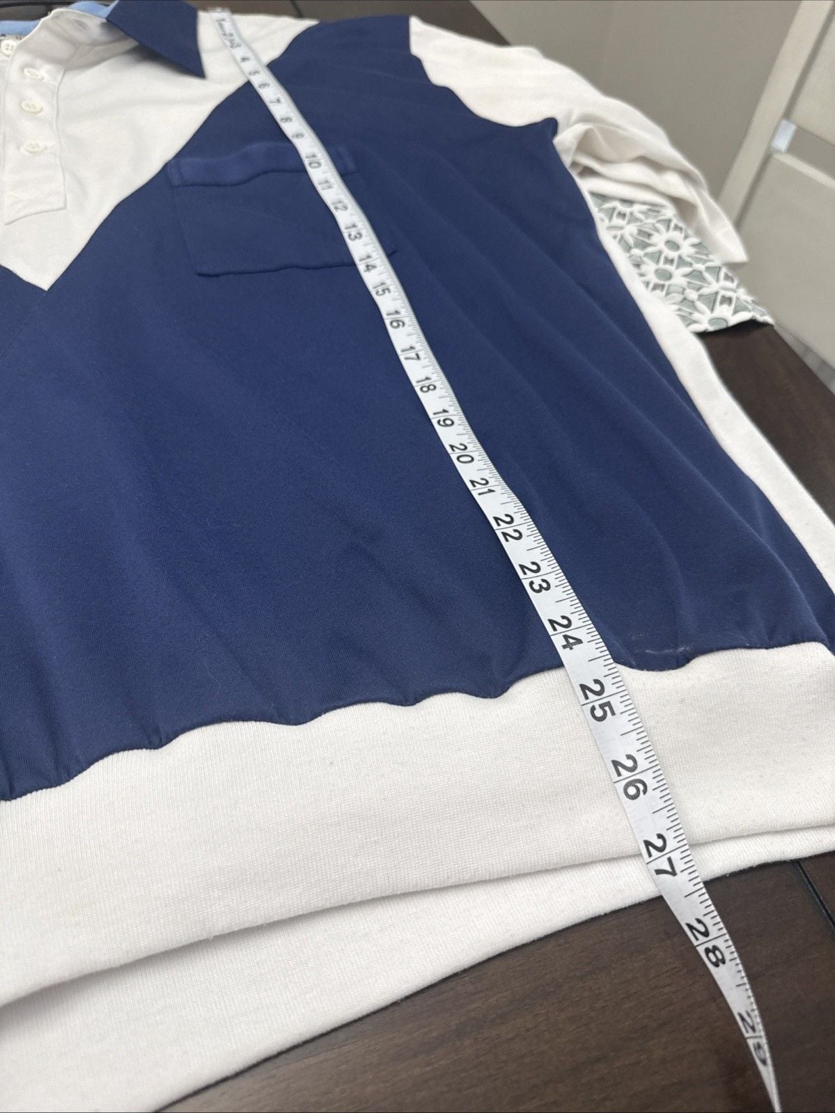 IdleTime White Blue Polo with front pocket, size xl-0015 5