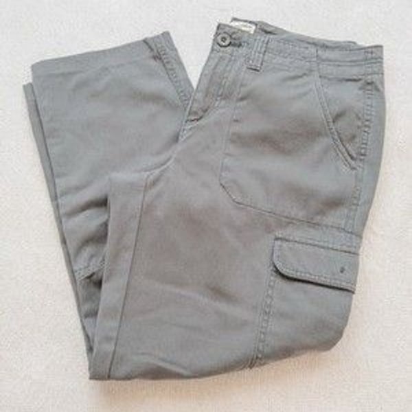 Bass Heritage Collection Women's Cargo Pants Size 6 Gray-Green Cotton Utility